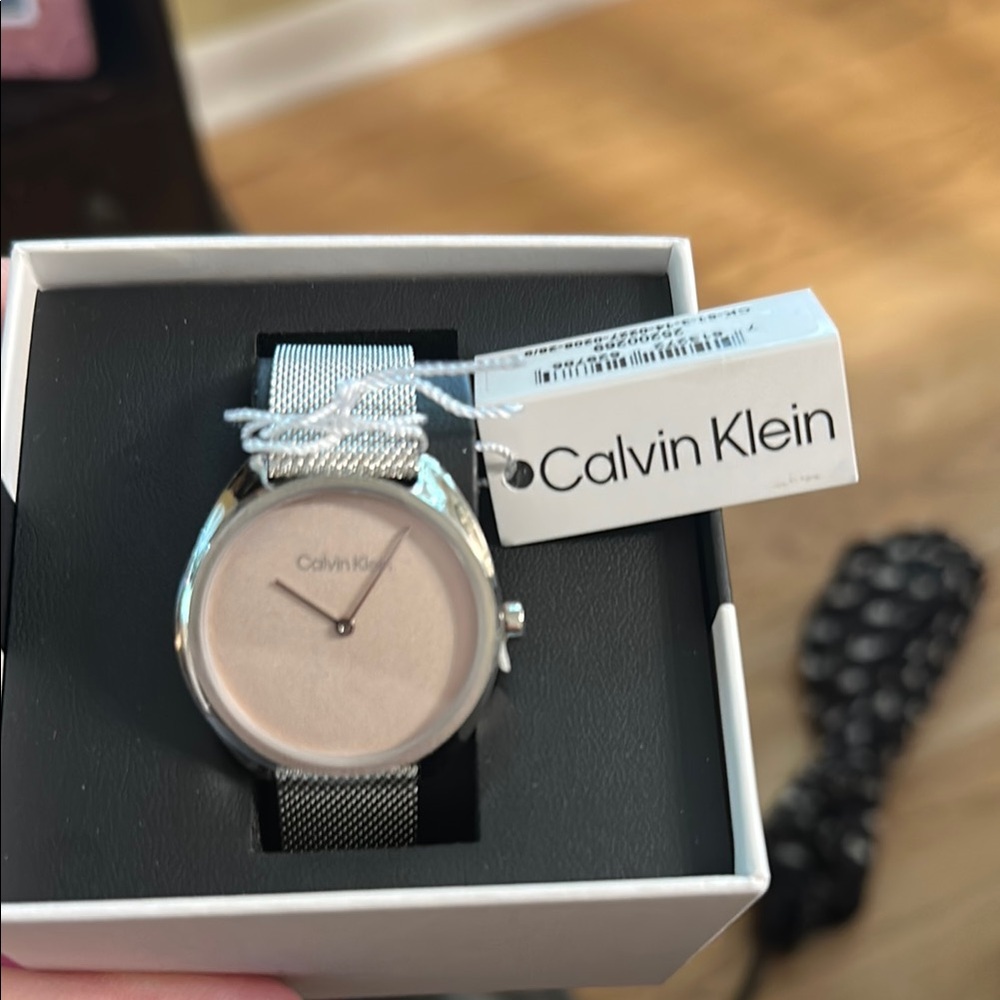 Calvin Klein Metallic Mesh Timepiece NWT